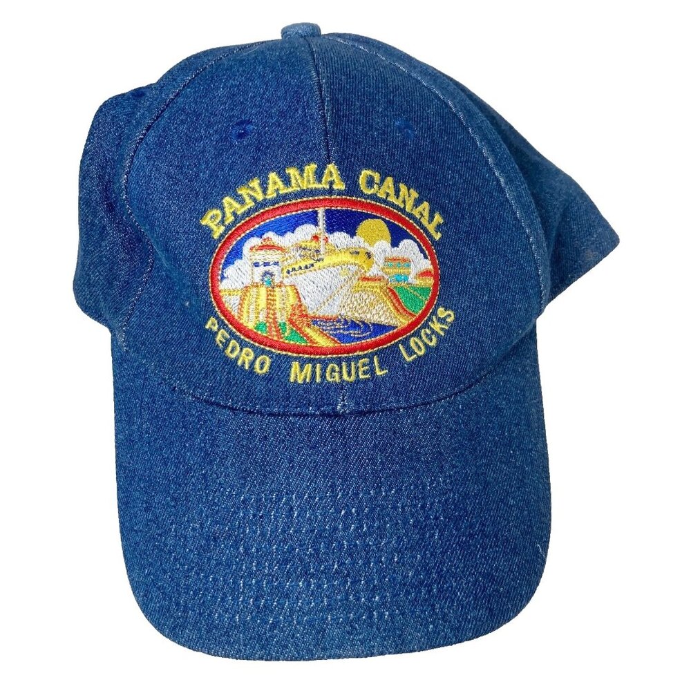Panama Canal Pedro Miguel Locks One Size Adjustable Ball Cap / Hat EUC